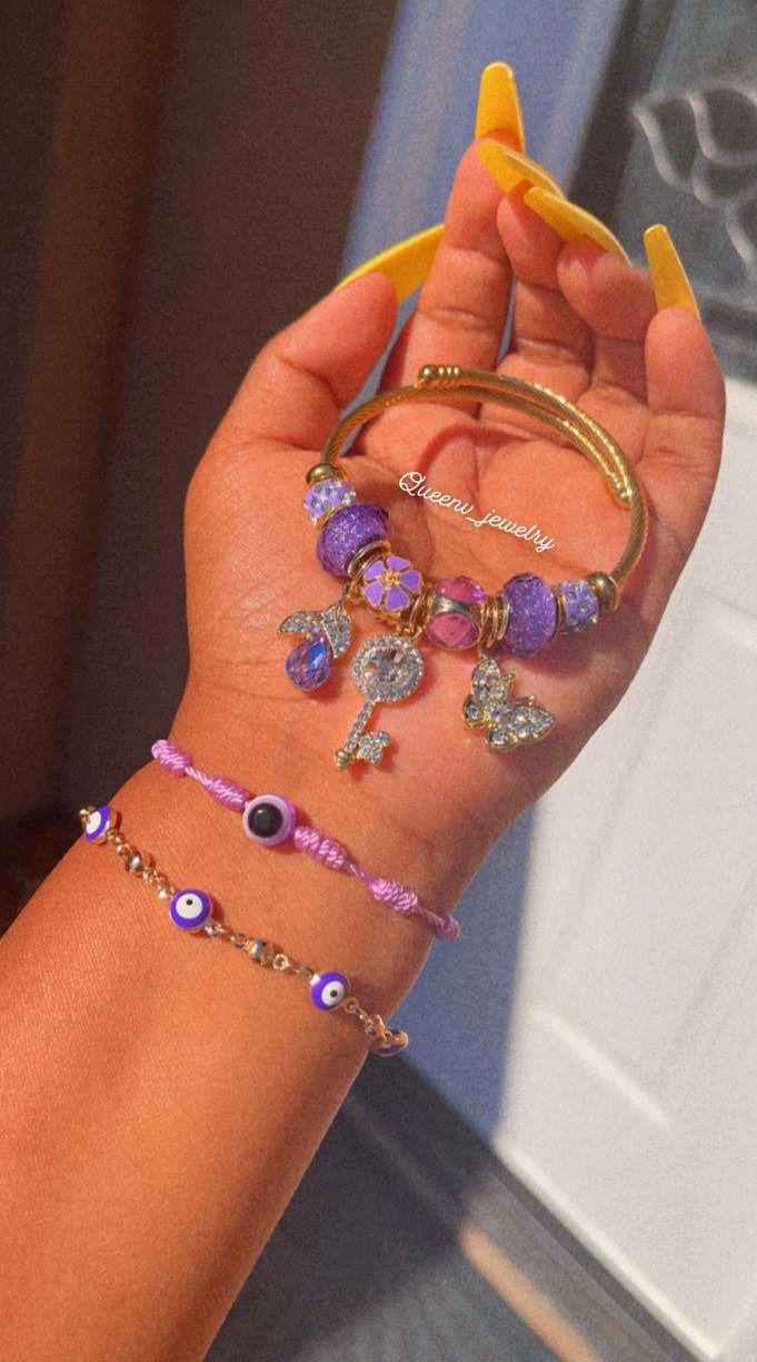 Thumbnail: Lavender Pandora Charm Bracelet