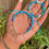 Thumbnail: Aqua Evil eye Personalized NAME Thread Bracelet
