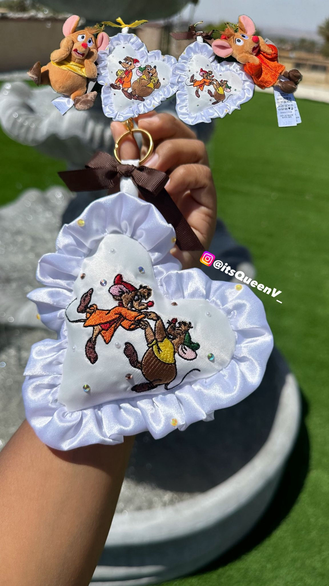 Gus Gus and Jaq - Character Embroidered Rhinestone Key