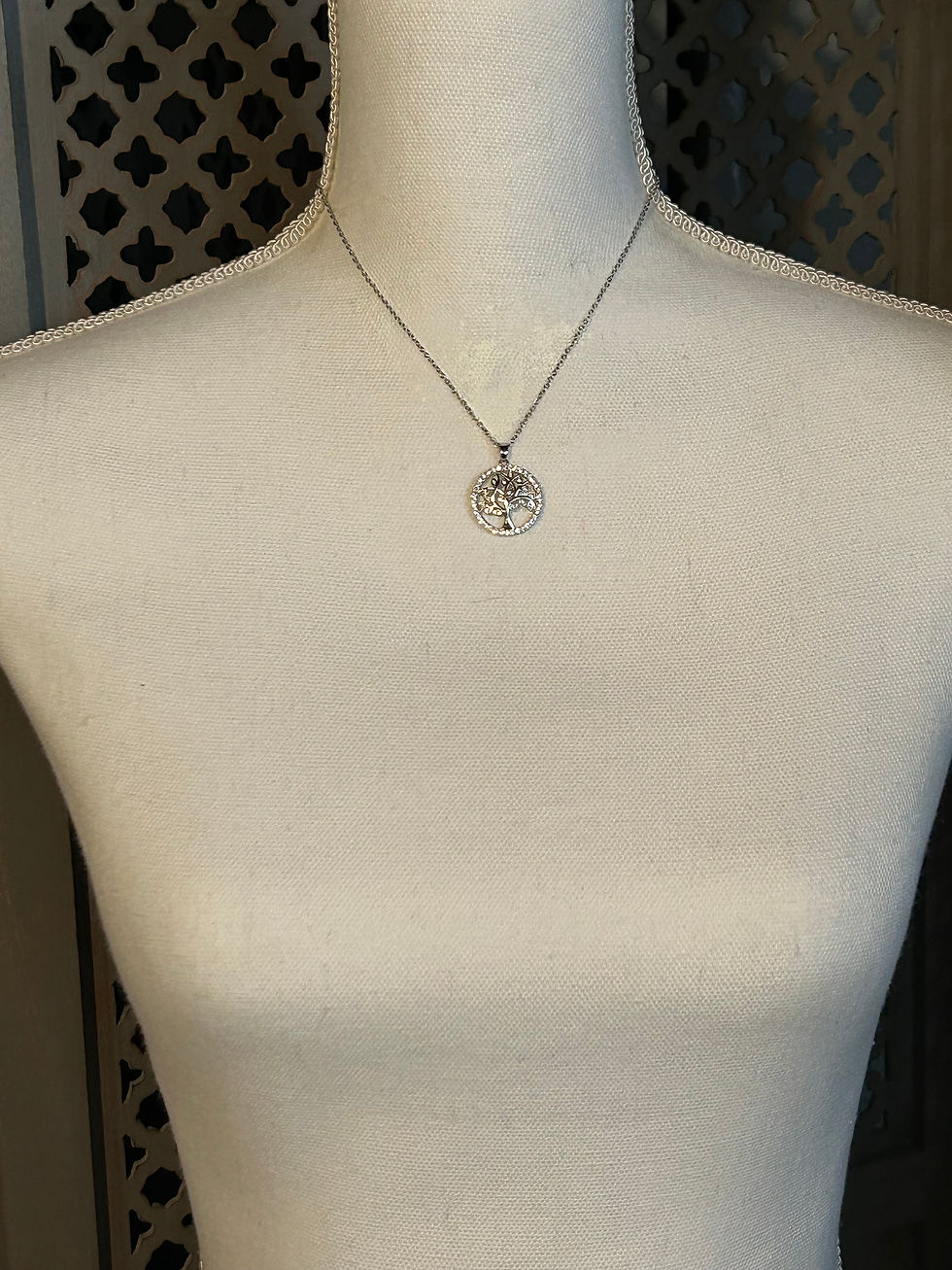 Thumbnail: Cubic Zircon Blinged-up Tree of Life Necklace