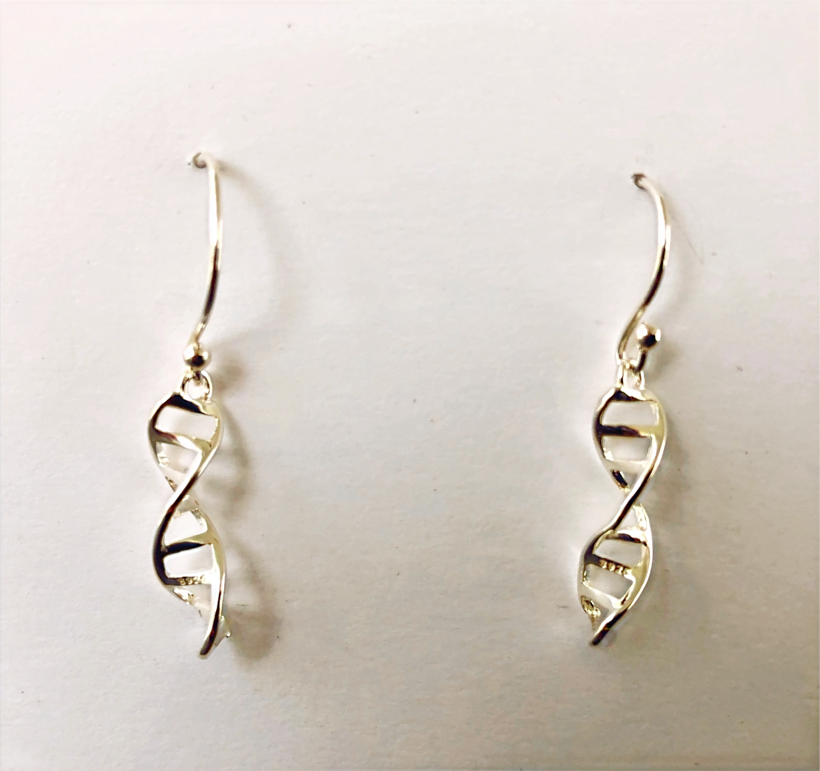 Sterling Silver Delicate DNA Helix Earrings