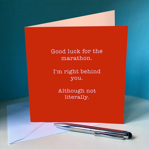 Good luck for the marathon card Running Cards UK