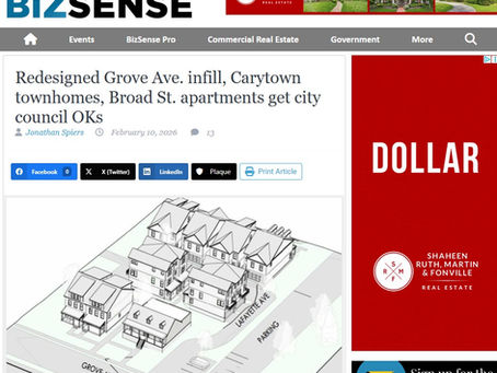 Redesigned Grove Ave. infill, Carytown townhomes, Broad St. apartments get city council OKs