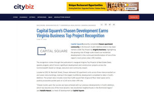 City Biz: Capital Square’s Chasen Development Earns Virginia Business Top Project Recognition