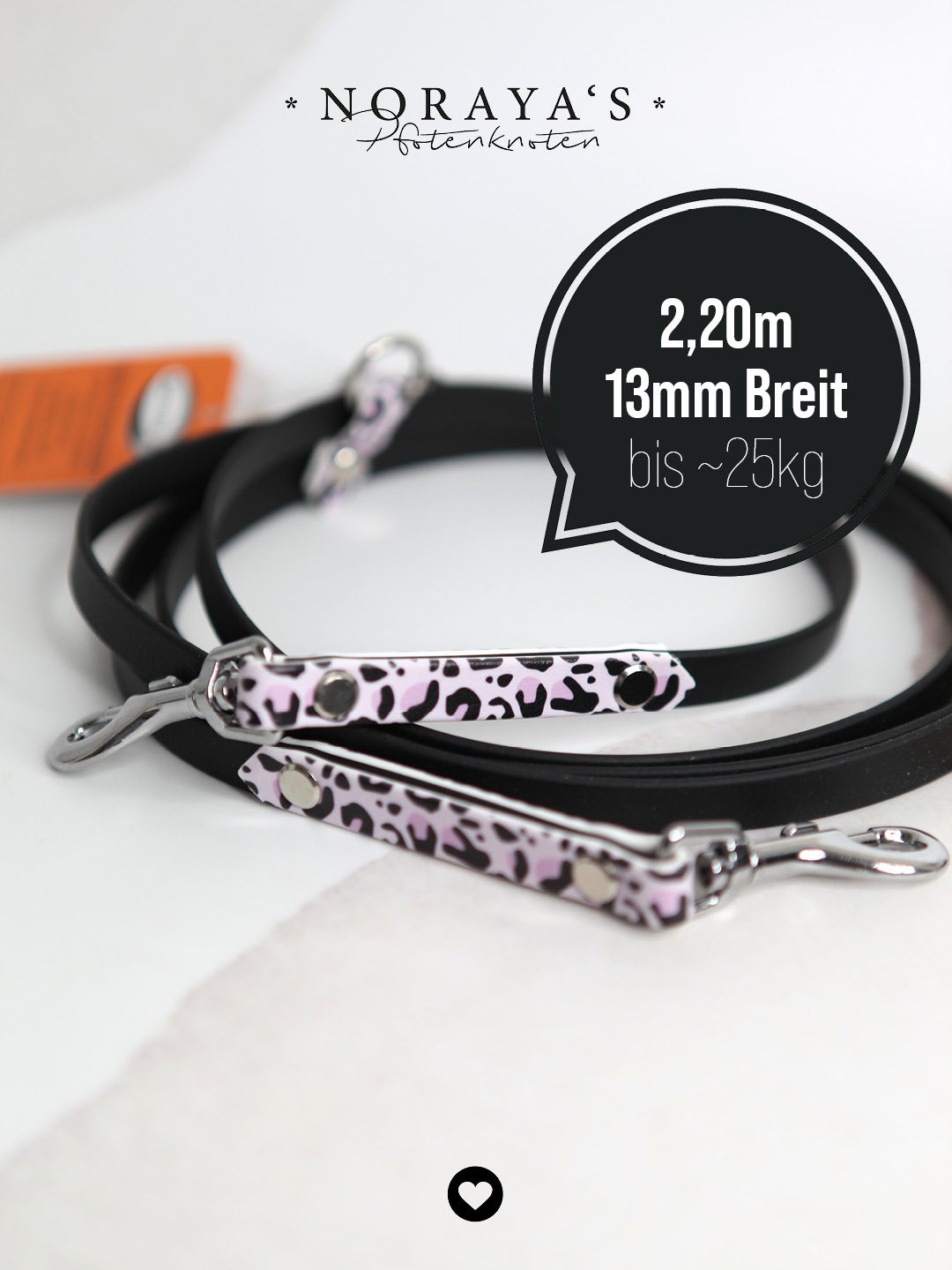Leine UV-Biothane Applikation 2,2m I 13mm I schwarz