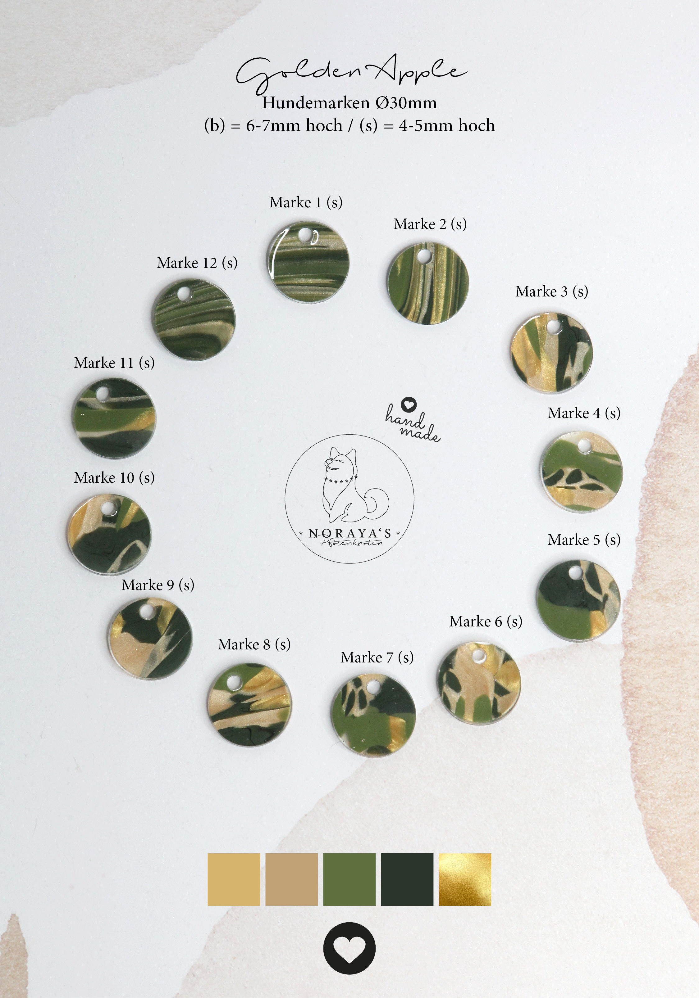 Golden Apple - Hundemarke Ø30mm -