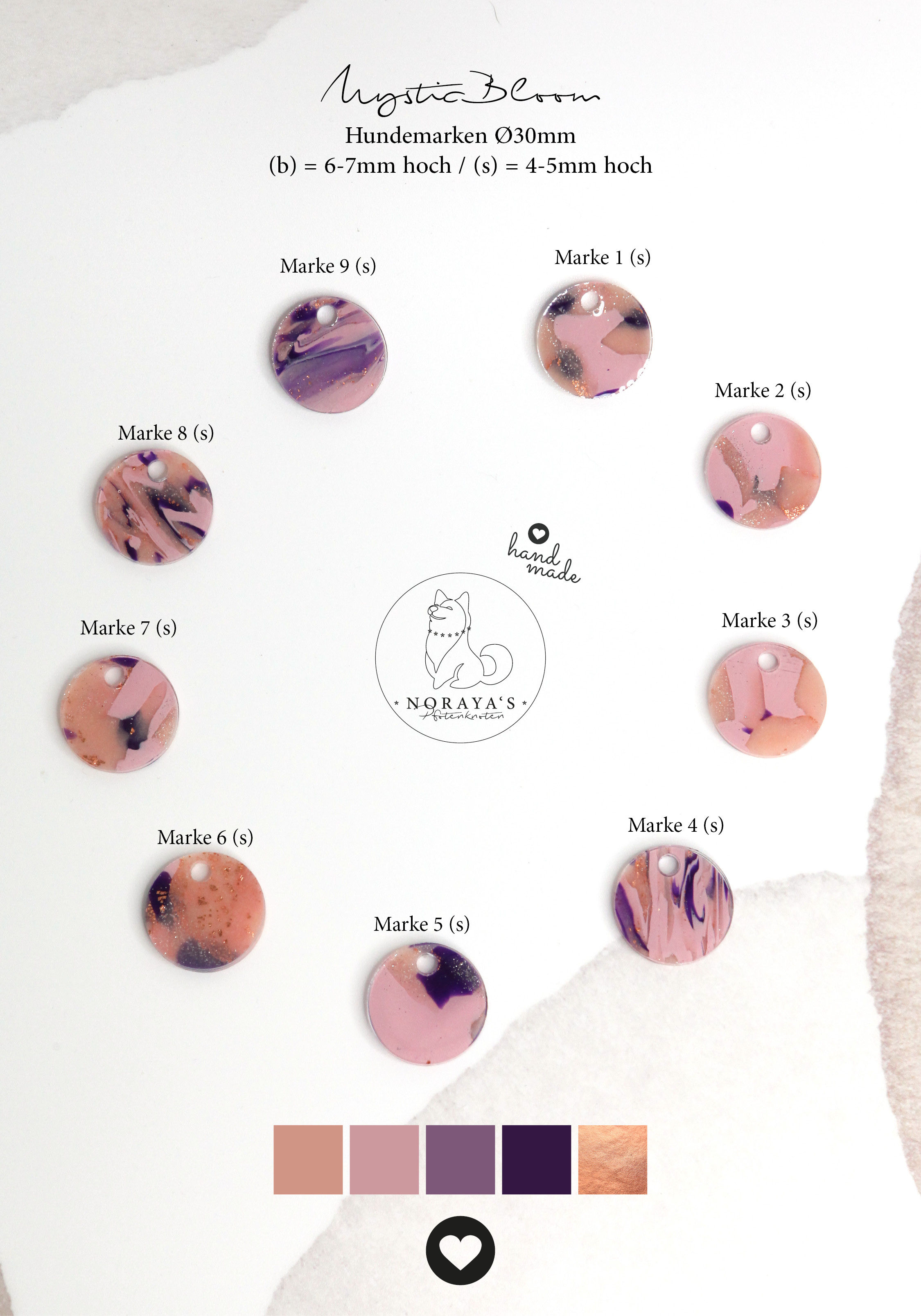 Mystic Bloom - Hundemarke Ø30mm -