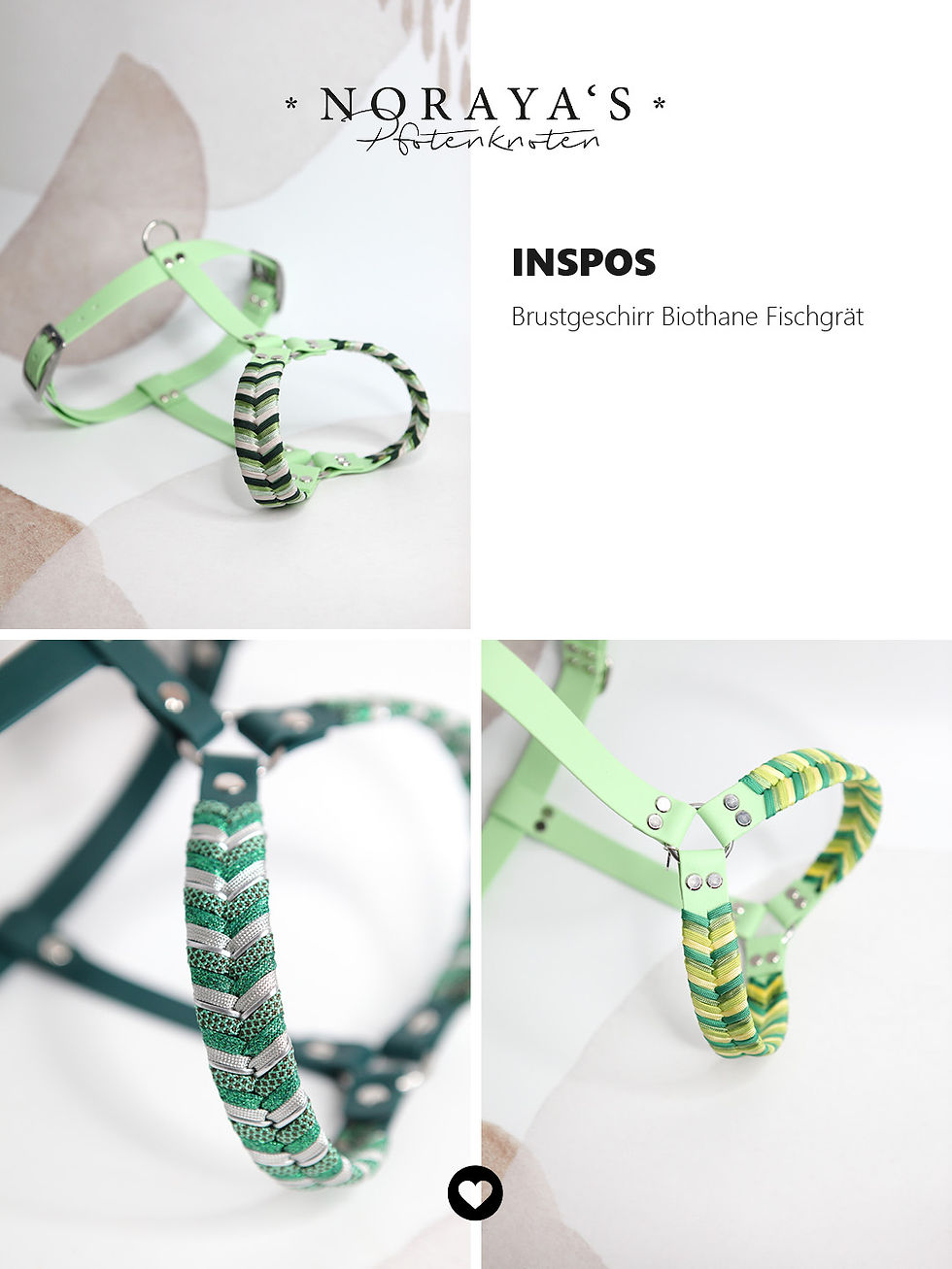 Miniaturbild: Brustgeschirr aus Biothane Fischgrät