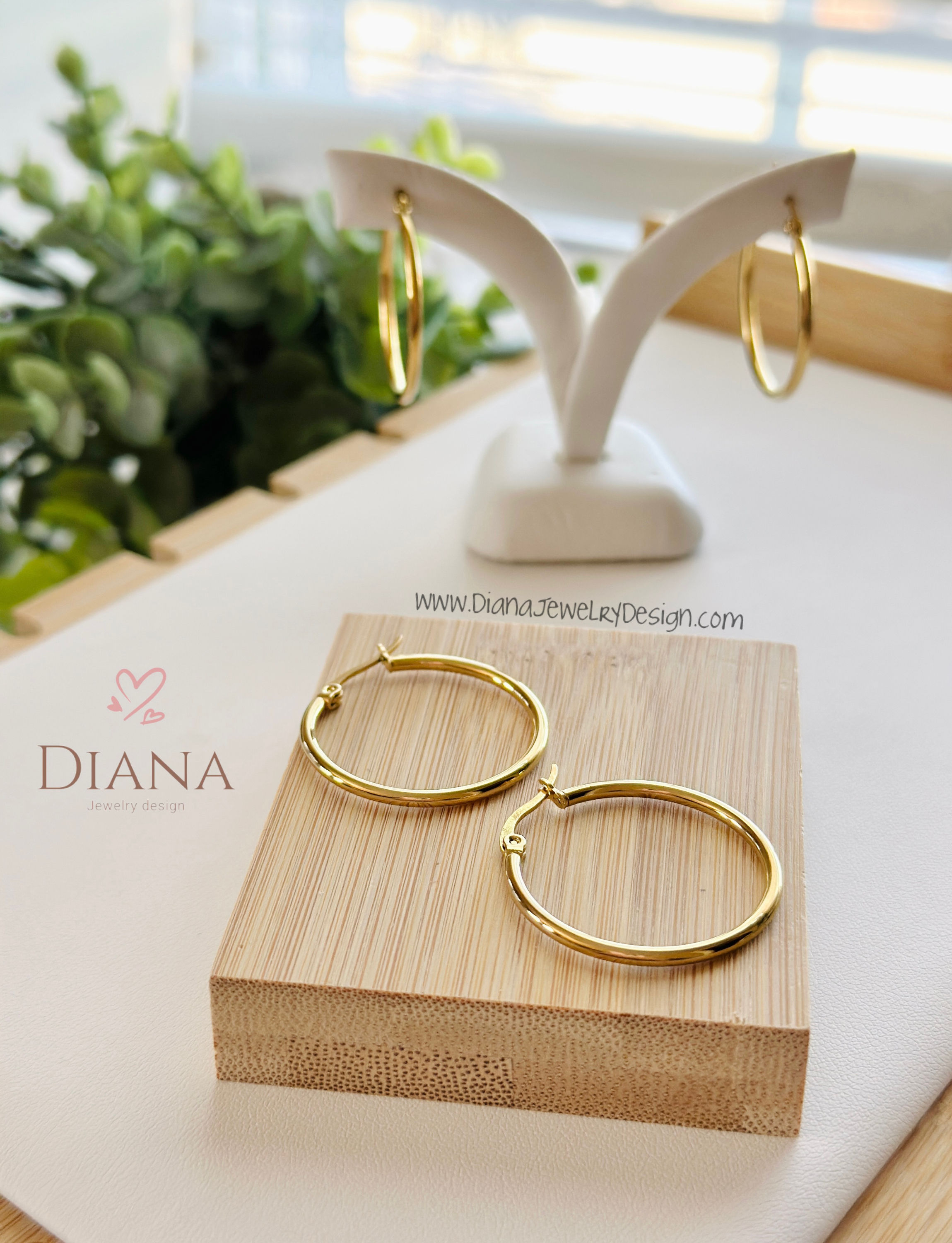 Gold Plated Hoop clasic Earrings