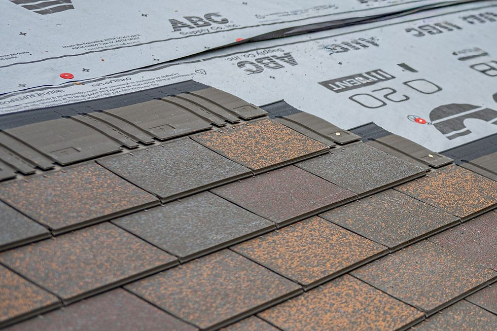 Roof underlayment and architectural shingles on a residential roof