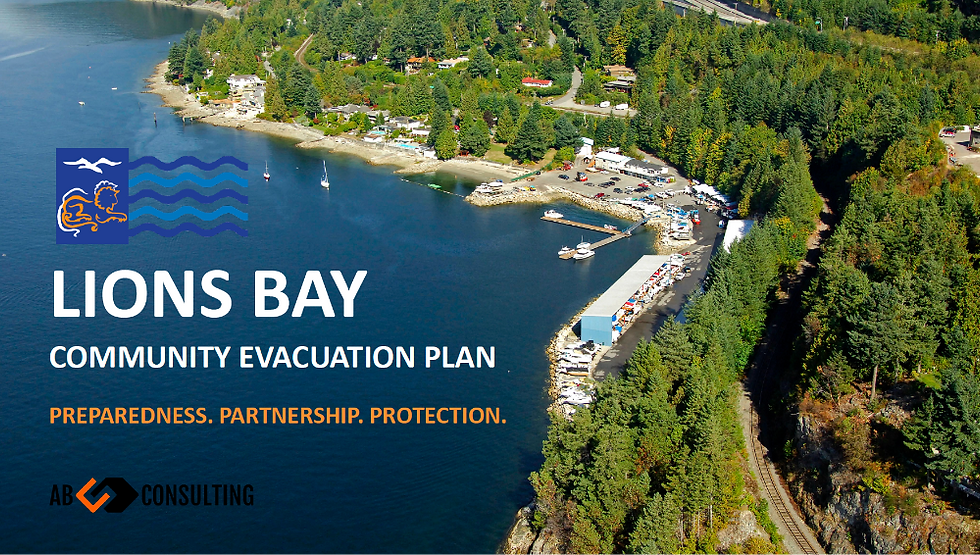 Front page of the new Community Evacuation Plan, prepared by AB Consulting.