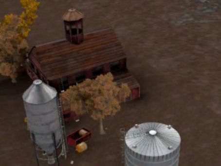 An image of a VR barn in a Horizon Worlds game