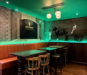 Guinness branded mural at Mooly Malones pub Aberdeen by artist Joe Forrest 
