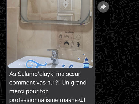 Retour plexiglass ablution