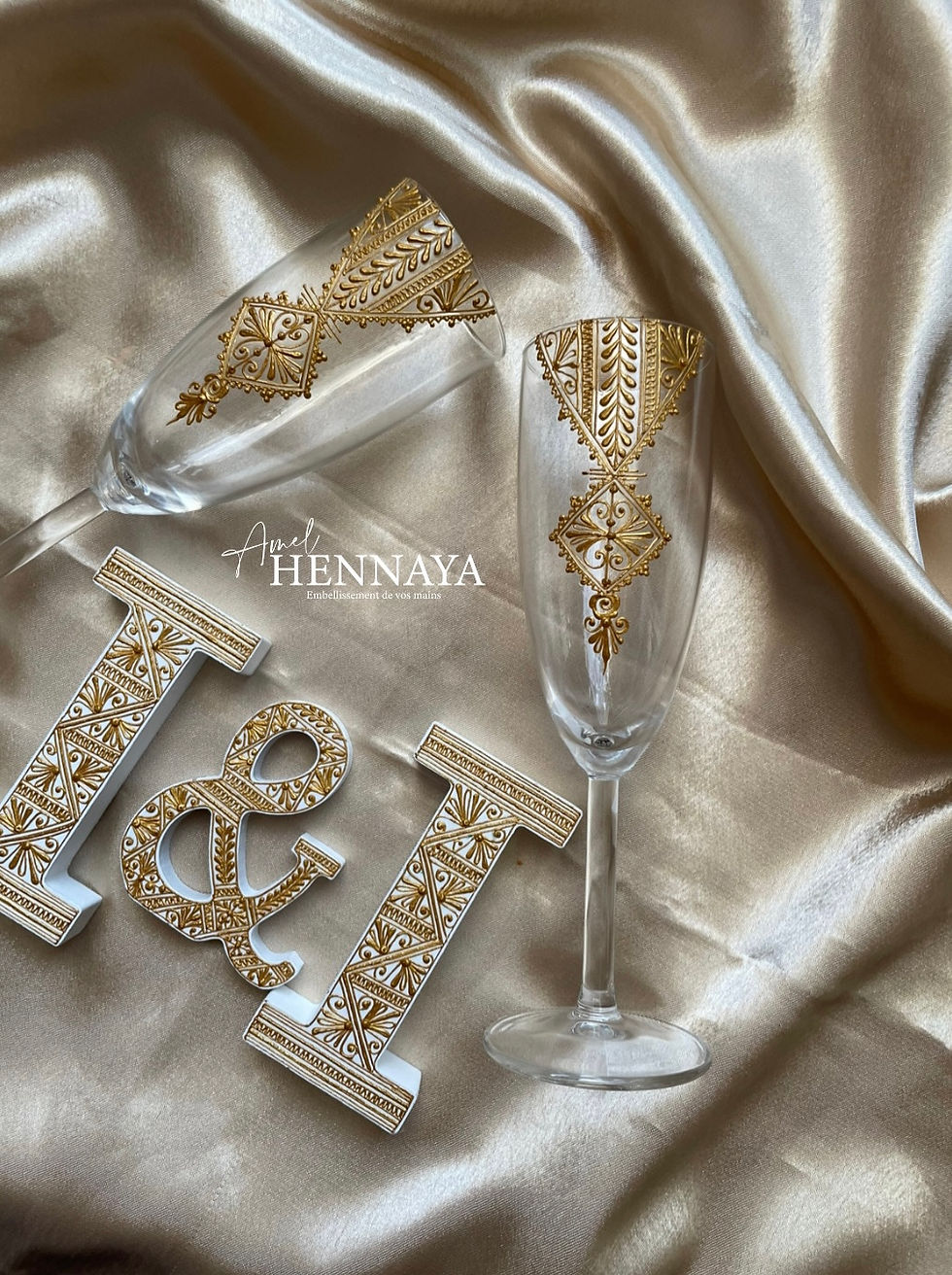 Miniature : Set 2 verres, 2 lettre et un « & »
