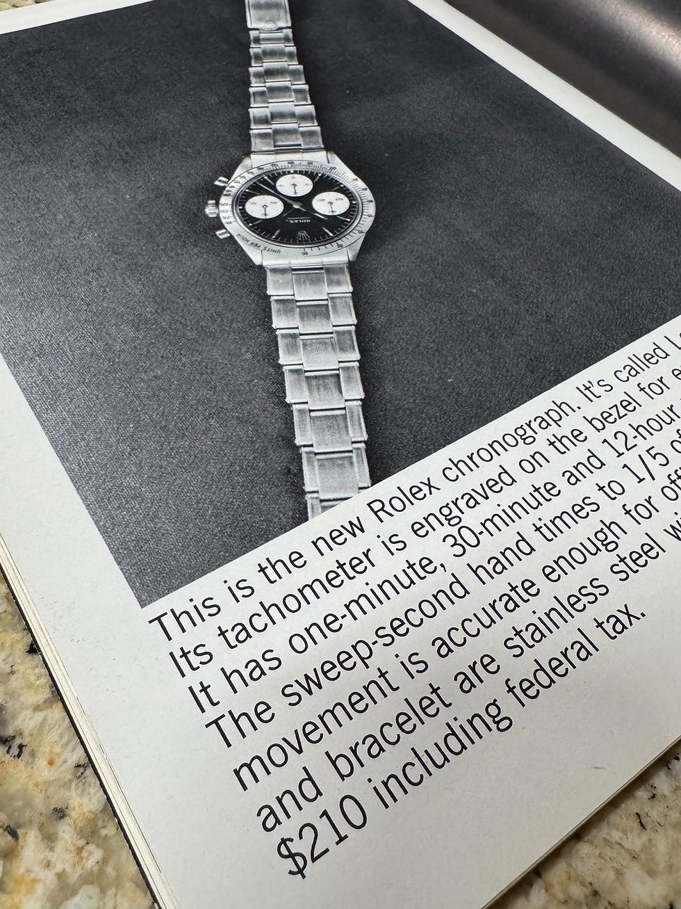 Thumbnail: 1964 Rolex Daytona Ref. 6239 Advertisement It's Called Le Mans