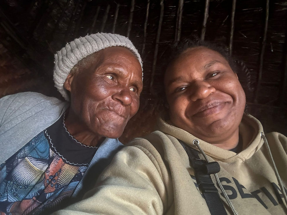 Tino'o Irave and I taking a selfie in Tinompa Village Village in Kainantu.