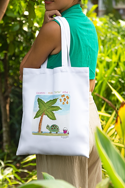 Tote bag "Vacances : mode"tortue"activé !"