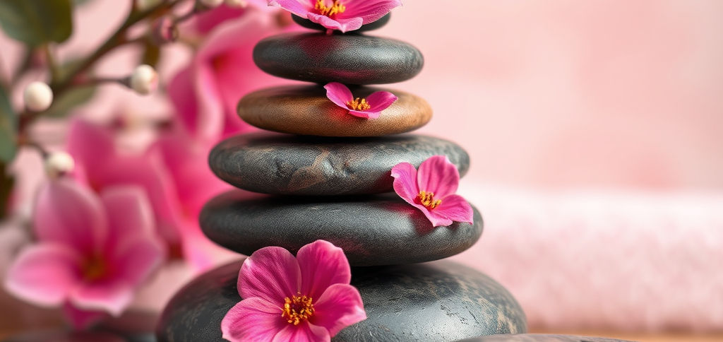 floral background hot stone nail and spa, pink neutral background, luxury .jpg