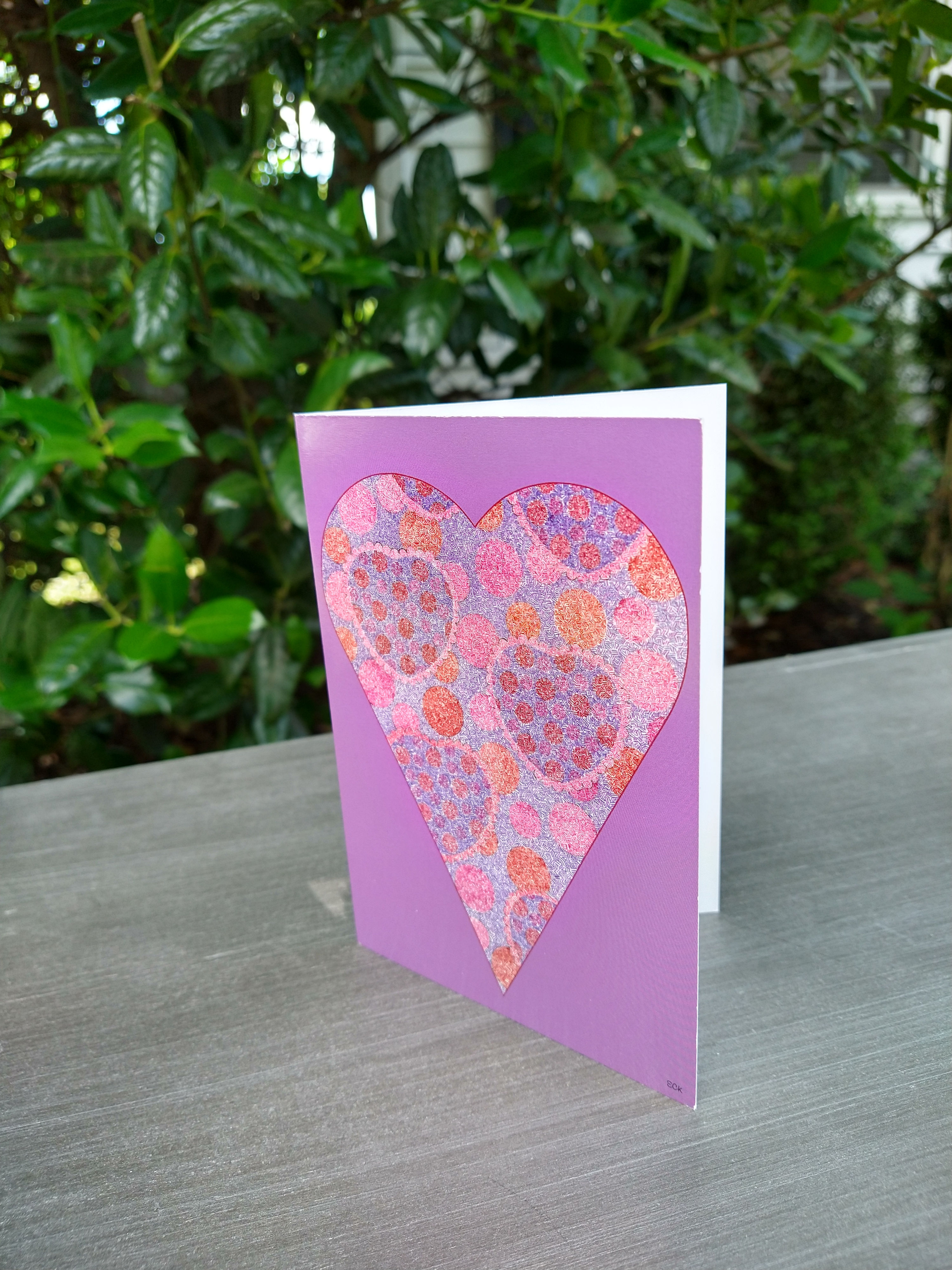 Pink Heart Card (Purple Background)