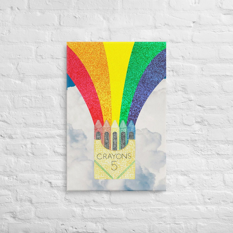 Thumbnail: Rainbow Crayons Thin Canvas Print