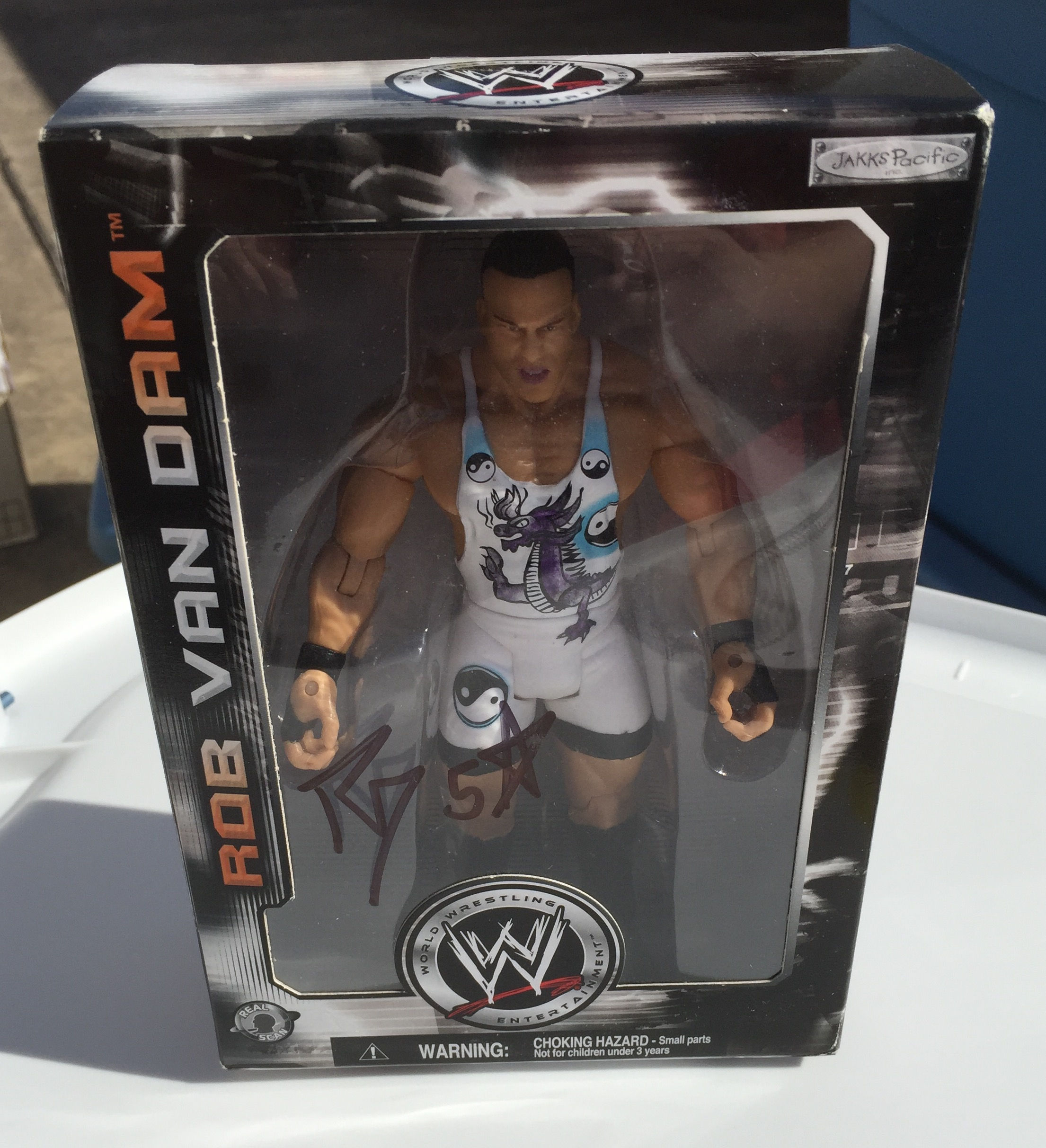 Rob Van Dam Autographed WWE Jakks Wrestling Figure - Limited 