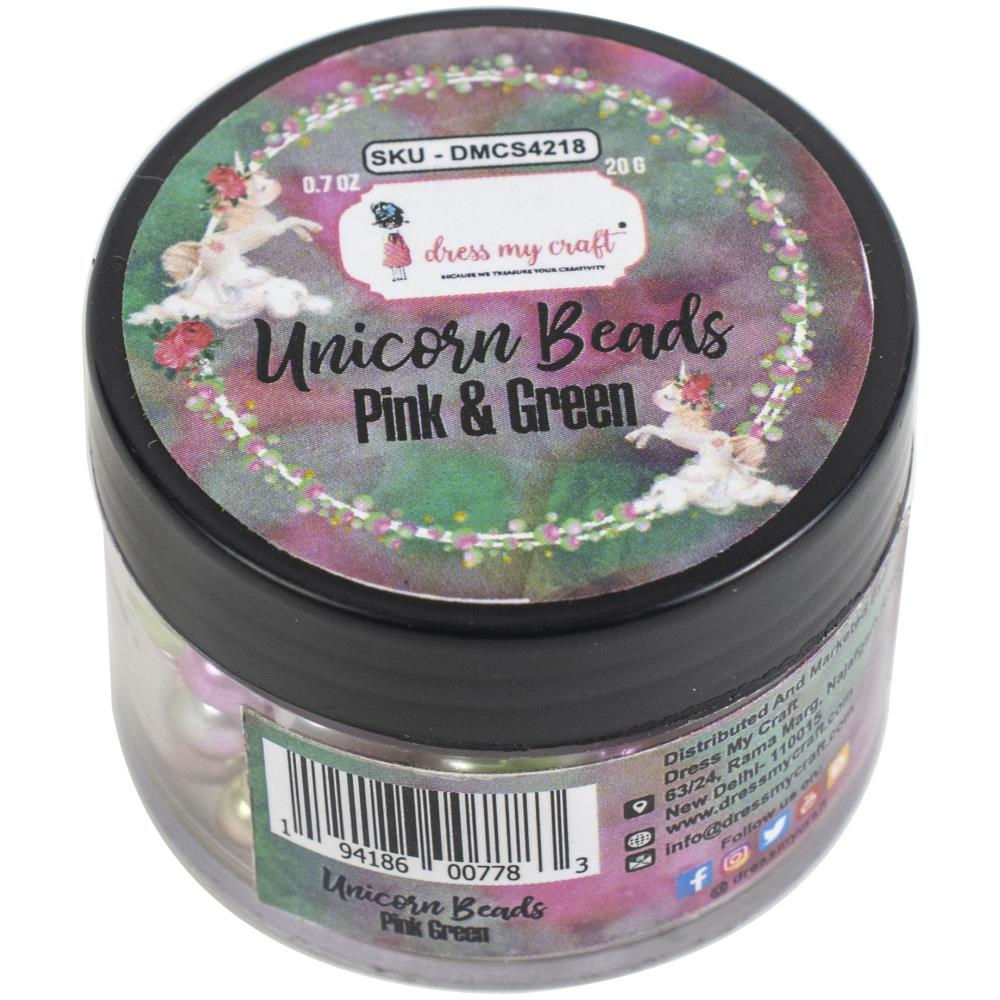 Pink Green Unicorn Beads 20gms