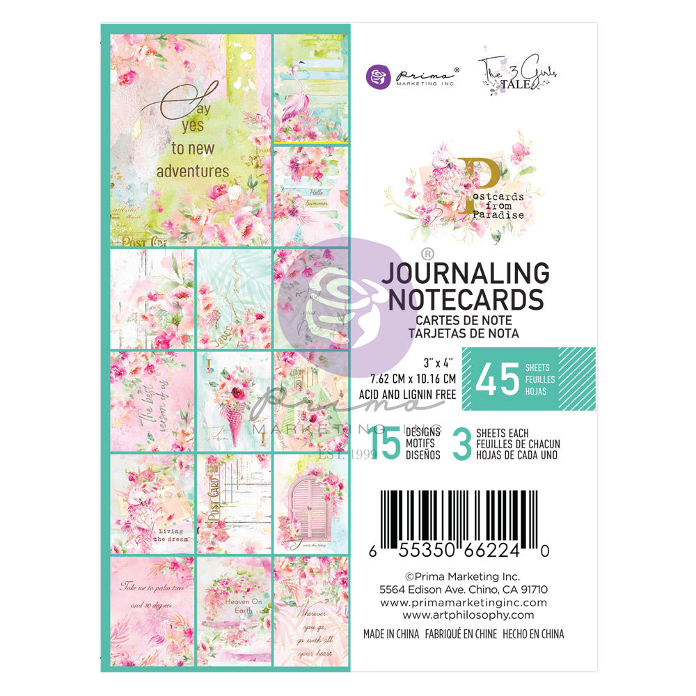 Postcards from  Paradise Journalling Cards 2.5"X3.5" 45/Pkg
