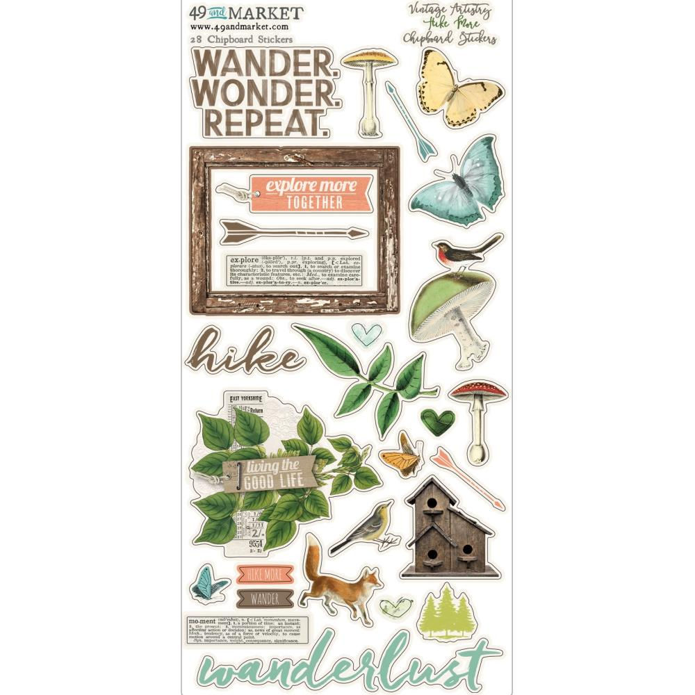 Hike More chipboard Vintage Artistry Essentials