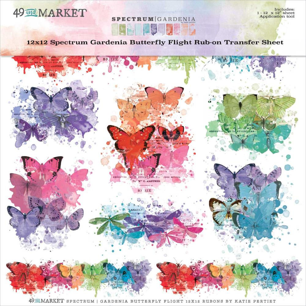 Gardenia Butterfly 12" Rubon Transfer Sheet