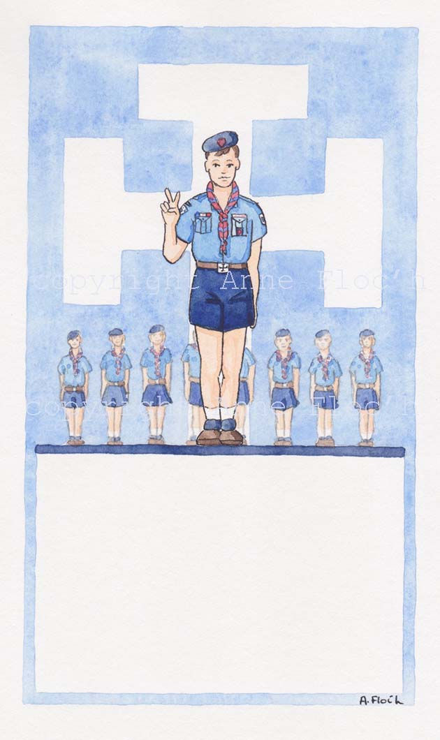 Illustration originale promesse louveteau
