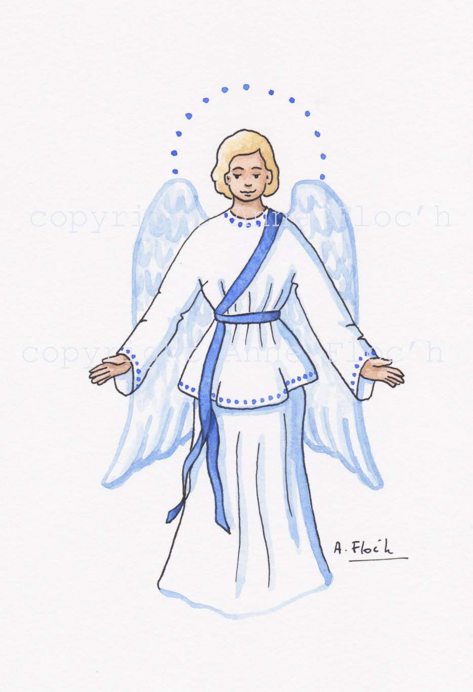 Aquarelle ange gardien