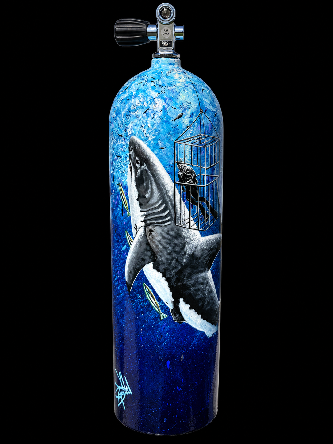 Shark Dive Tank painted by Danilo Alayon