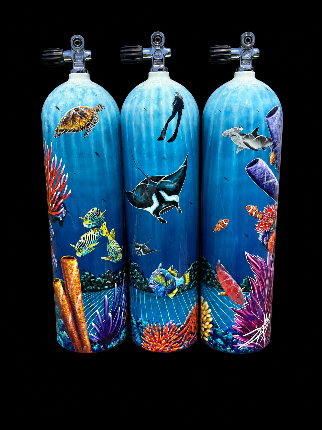 Marine Life — Three-Tank Collection painted by Danilo Alayon