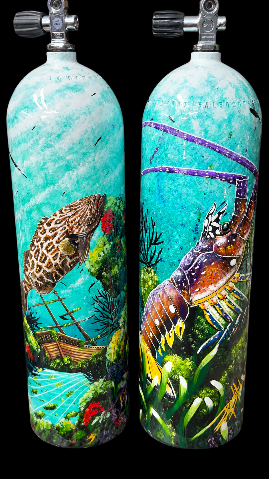 Grouper Dive Tank painted by Danilo Alayon