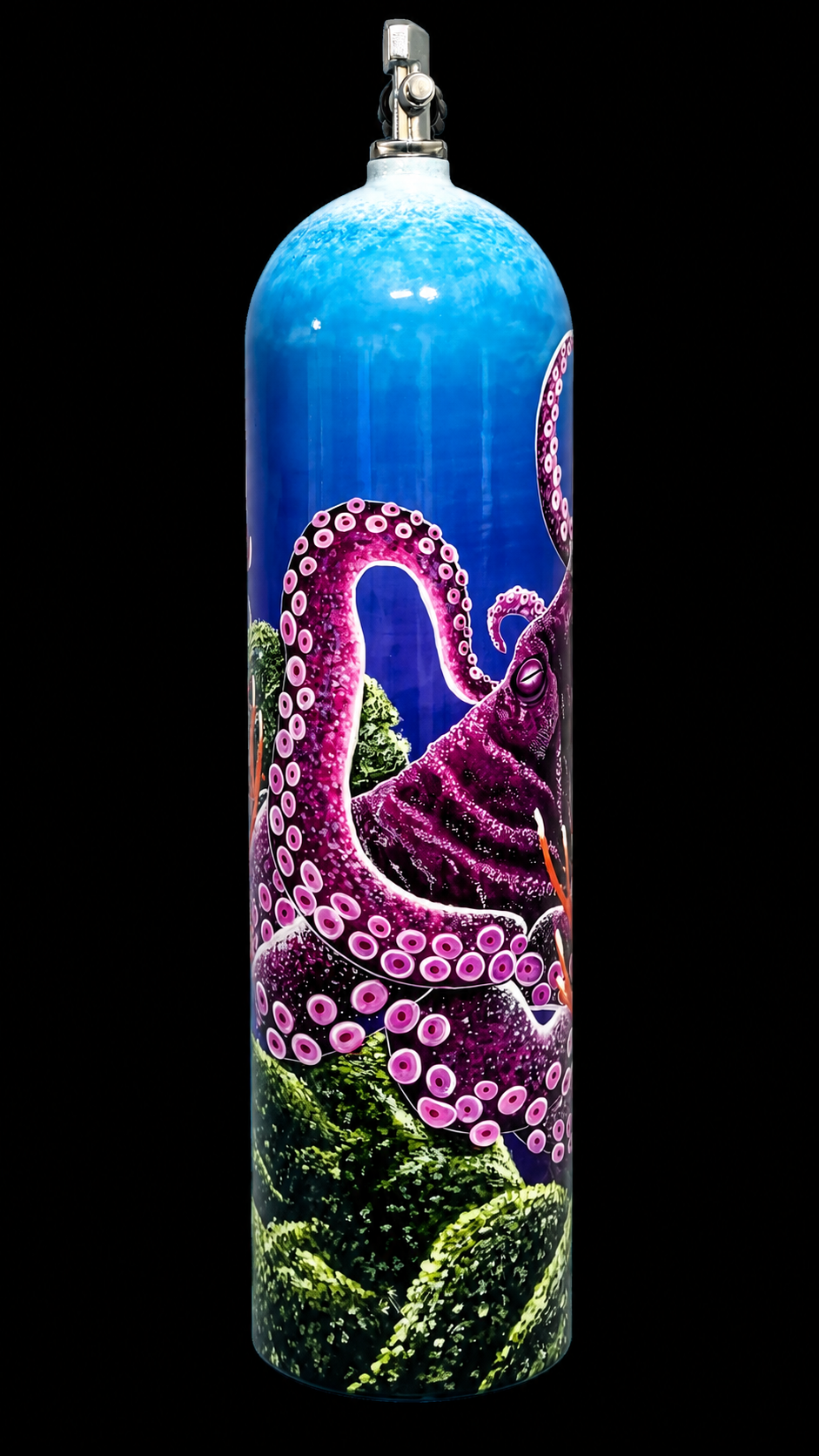 Purple Octopus Dive Tank painted by Danilo Alayon