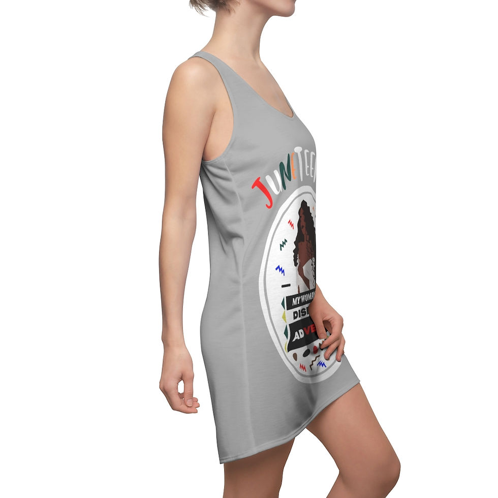 Thumbnail: My Womanhood Disrupts Adversity Women's Cut & Sew Racerback Dress