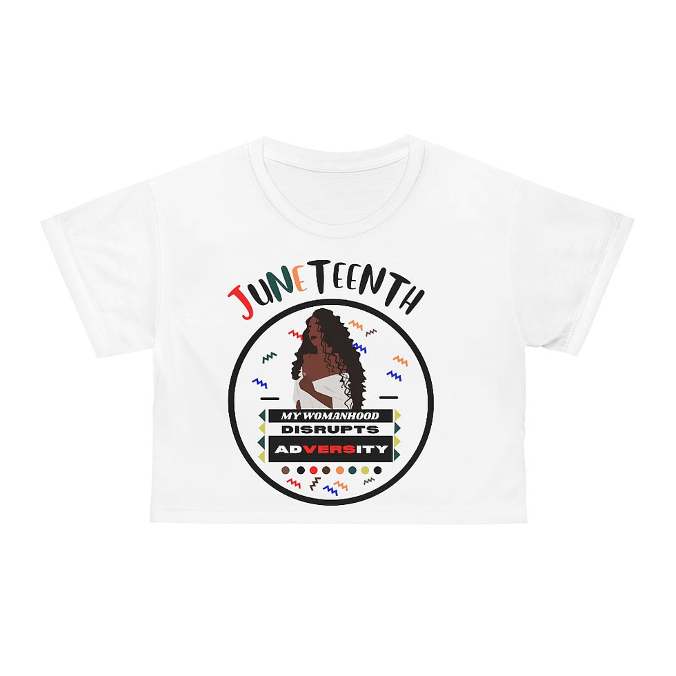Thumbnail: My Womanhood Disrupts Adversity AOP Crop Tee