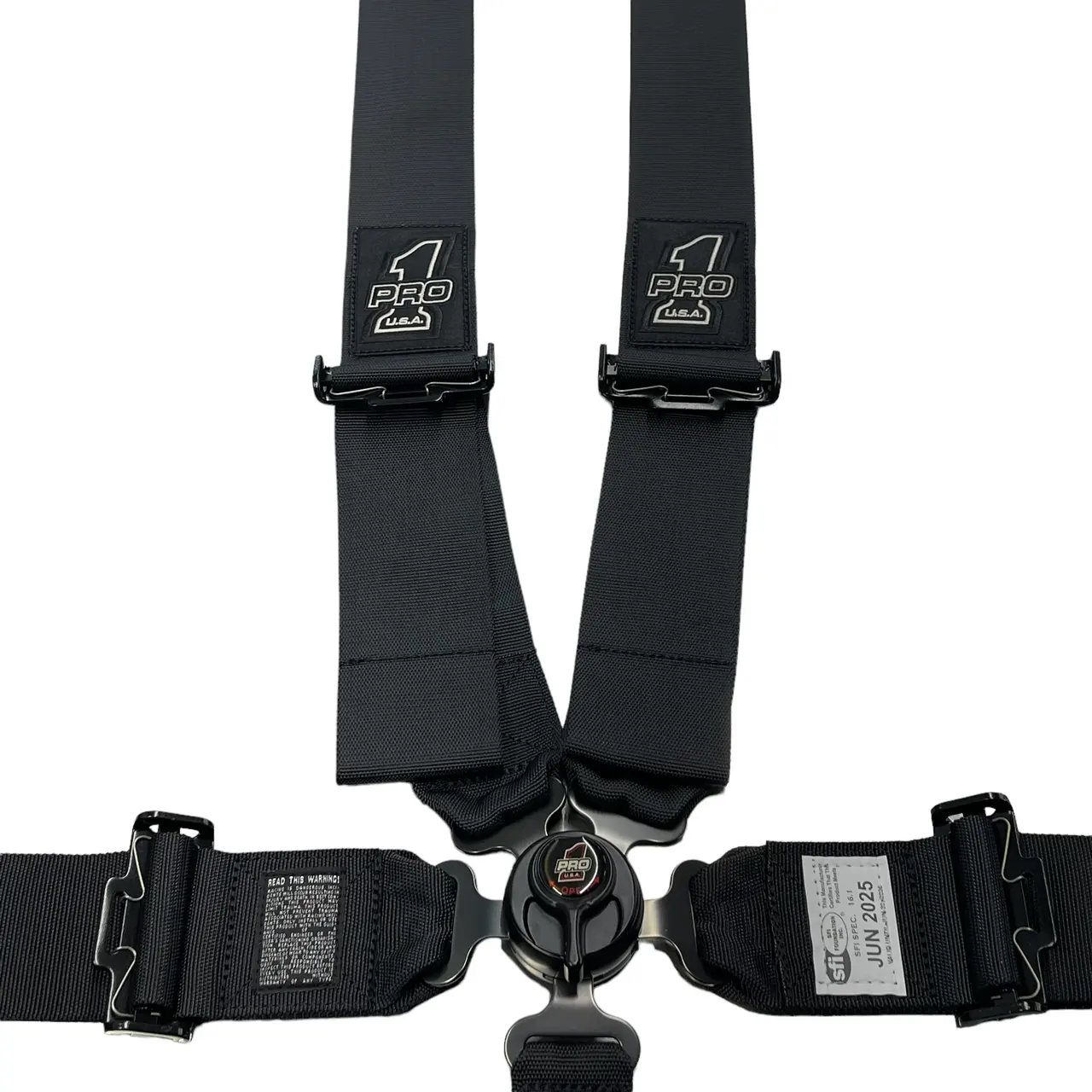 Cam Lock Safety Harness Seat Belts - 6pt Black