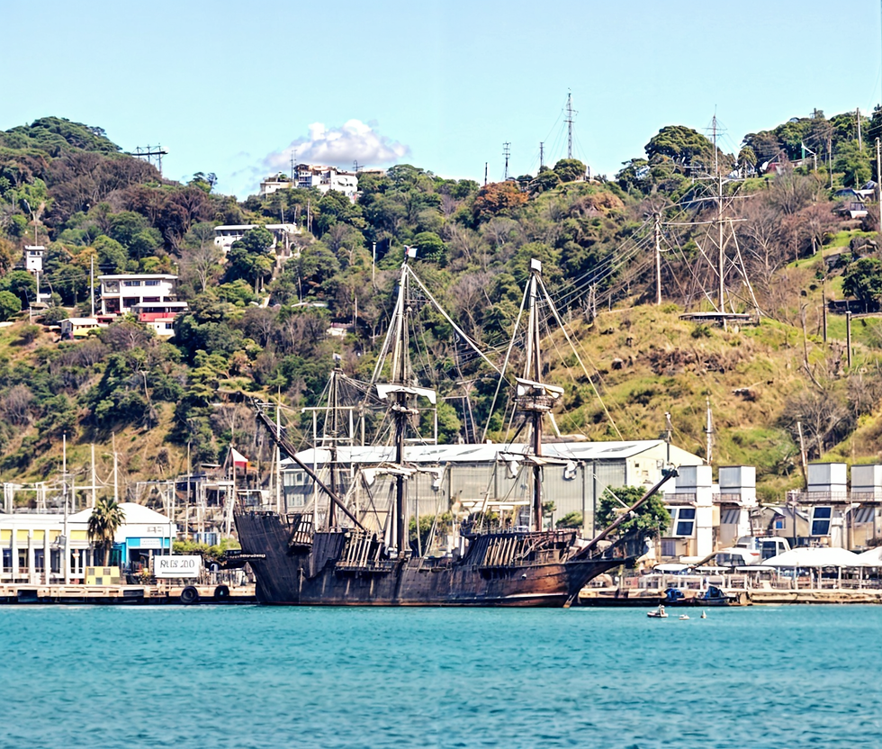 Galeón Andalucía en el Muelle de Mayagüez, Puerto Rico