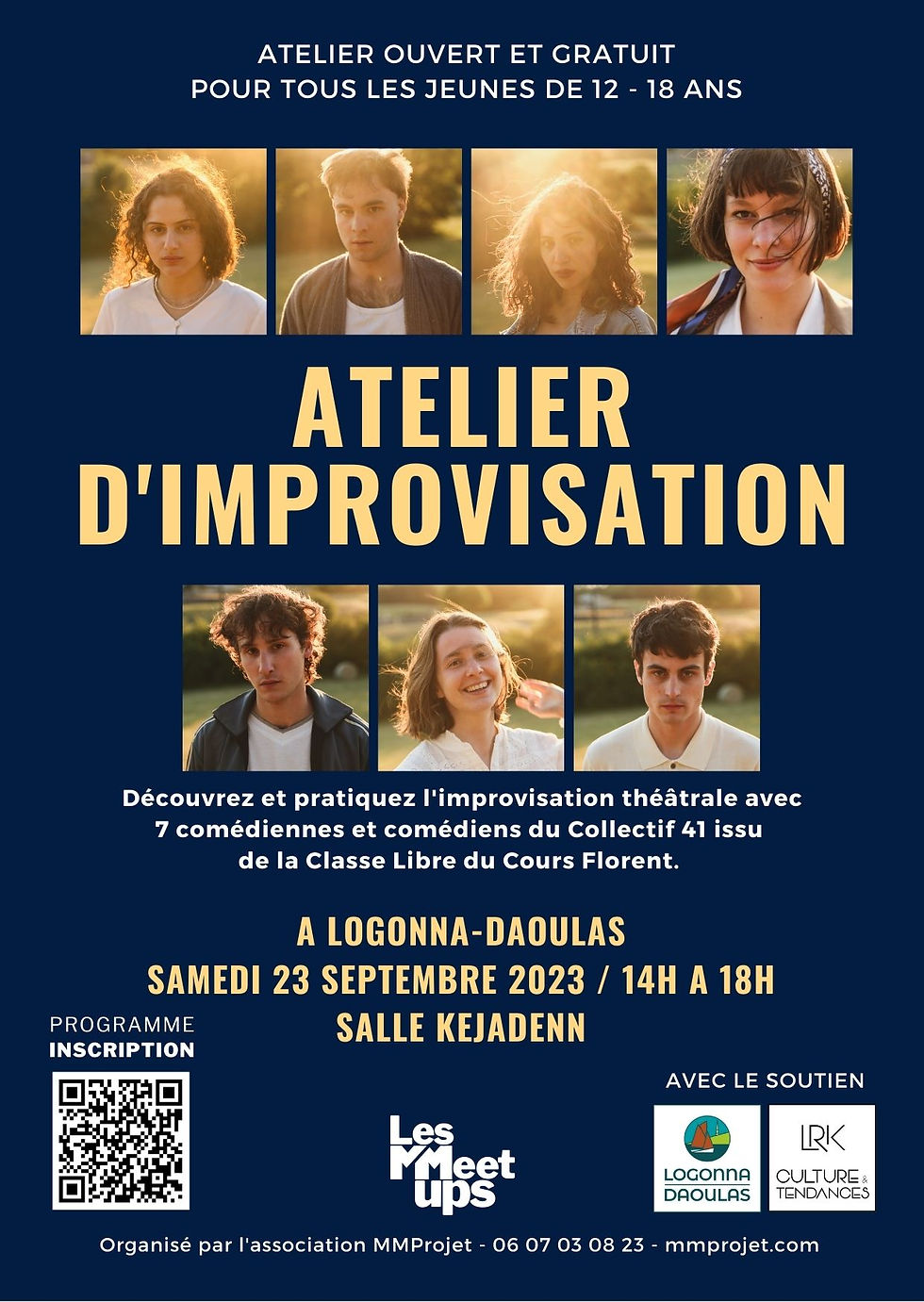 Atelier d'improvisation théâtrale gratuit et ouvert pour les Jeunes de Logonna Daoulas et des alentours.