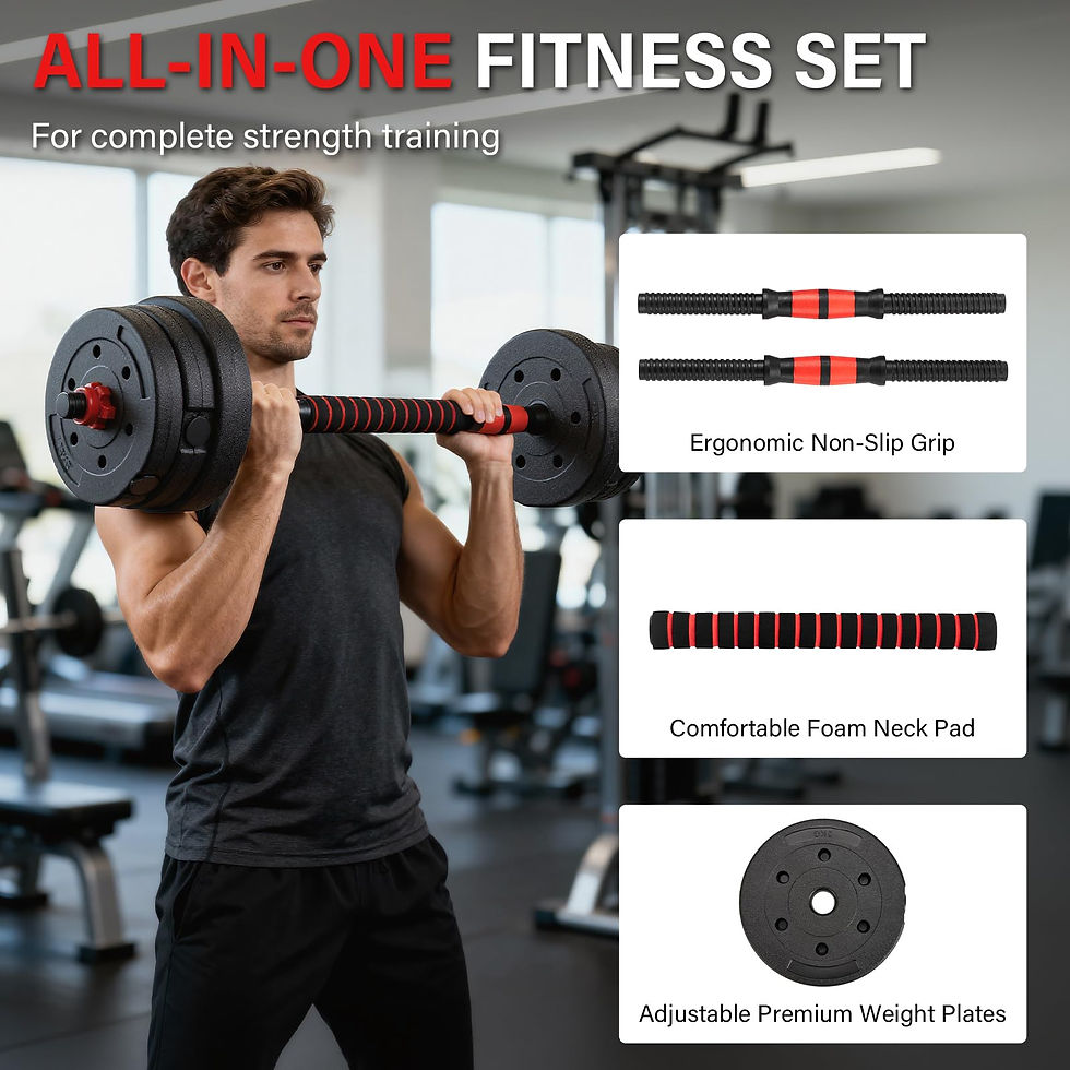 Thumbnail: Dumbbells Barbell Set 30KG/20KG/15KG, Adjustable Dumbbells Weight Lifting Traini