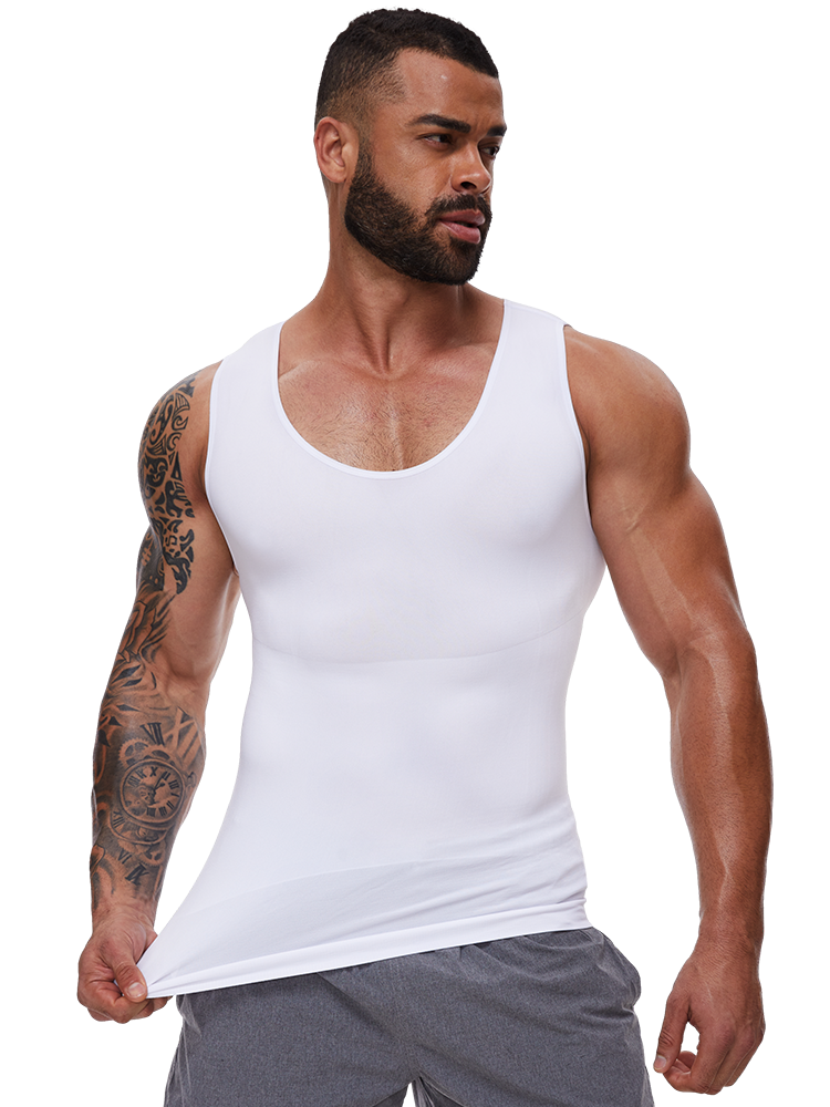 Thumbnail: Men Body Shaper Slimming Compression Vest Undershirt Sexy Waist Trainer Tank Top
