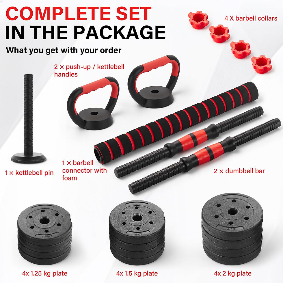 Thumbnail: Dumbbells Barbell Set 30KG/20KG/15KG, Adjustable Dumbbells Weight Lifting Traini