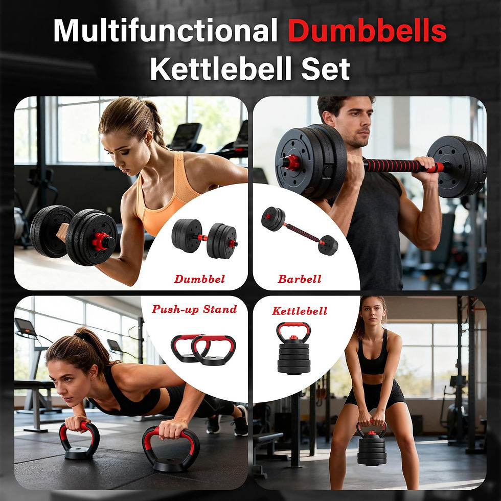 Thumbnail: Dumbbells Barbell Set 30KG/20KG/15KG, Adjustable Dumbbells Weight Lifting Traini