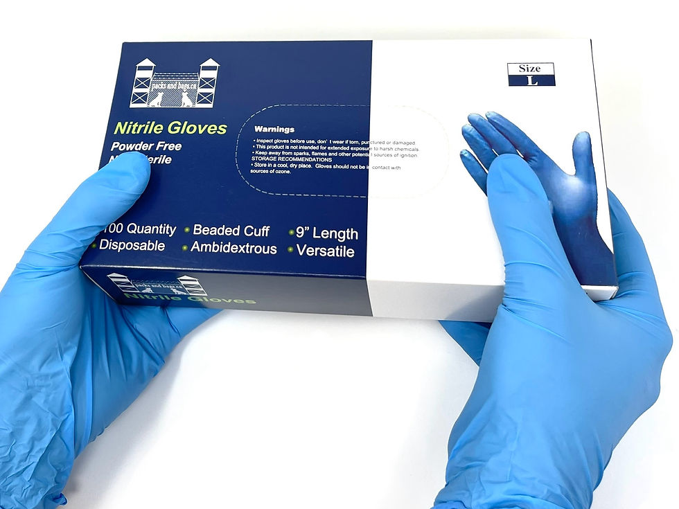Thumbnail: Nitrile Gloves - Size Large - Pack of 100 blue gloves