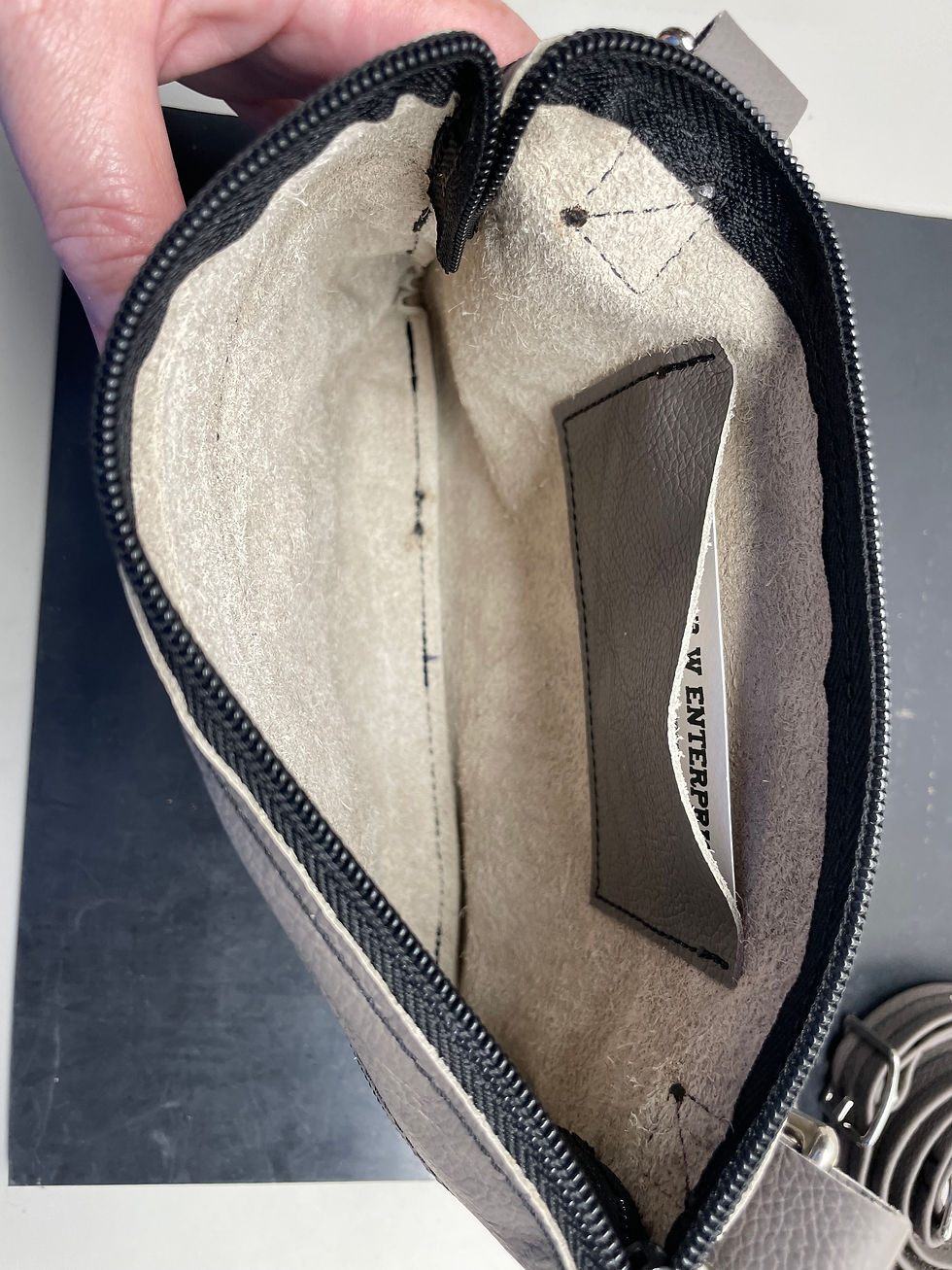 Thumbnail: Dark Gray & Ghost Croc "Memphis" Bag