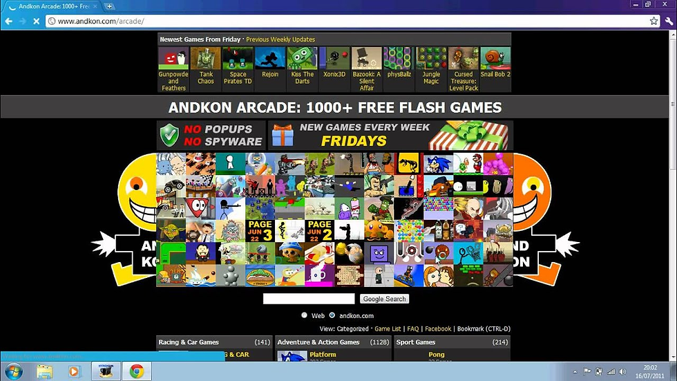 I used to visit Andkon Arcade often. One thing that interests me about flash games is that, because so many of them are extremely unusual and/or obscure, playing them has an exploratory quality.