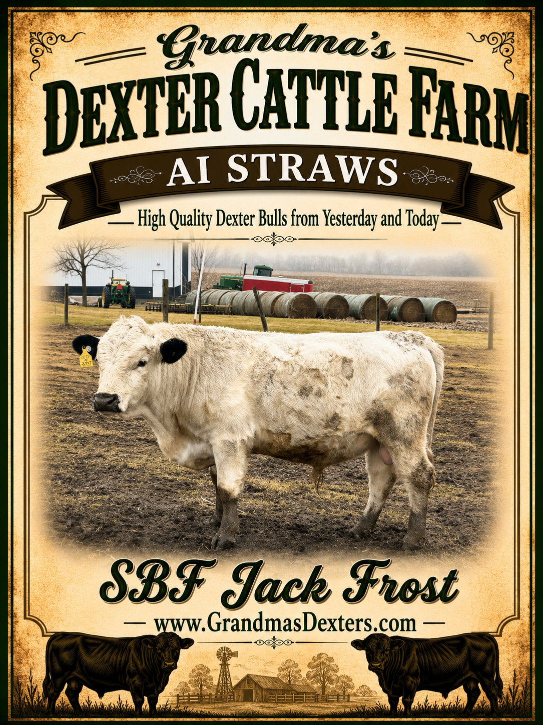 SBF Jack Frost - AI Straws White Dexter Bull