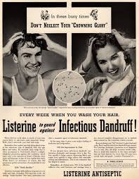 Listerine vintage ad for dandruff